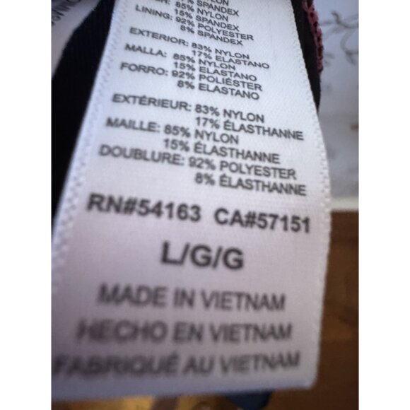 DKNY One-Piece Swimsuit Size Large Ruffle Pink Floral Tummy Control New 057 - Picture 8 of 8